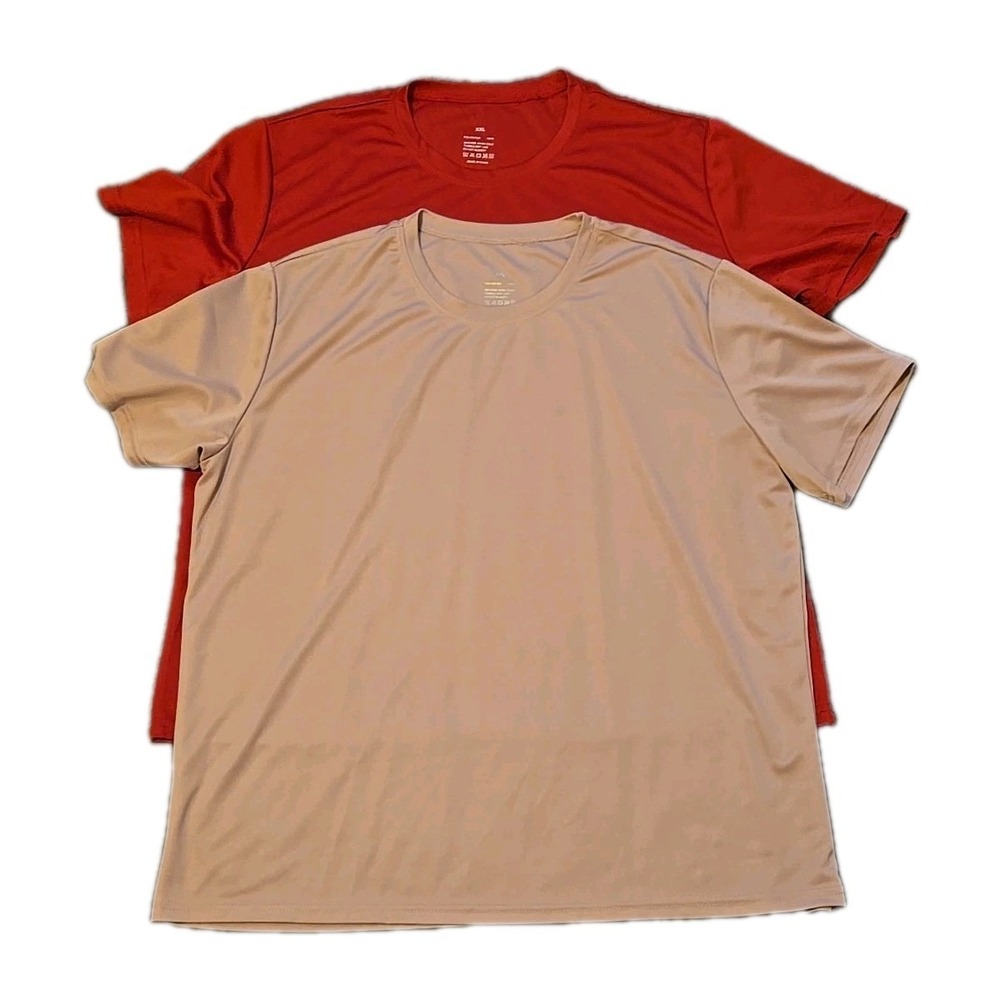 Lot Of 2 Athletic Tops Women's XL Pink Red Short Sleeve Lightweight Gym NWOT